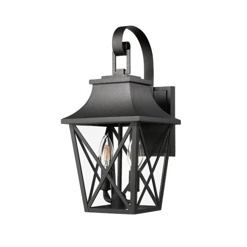Modern Dual Black Outdoor Wall Lamp