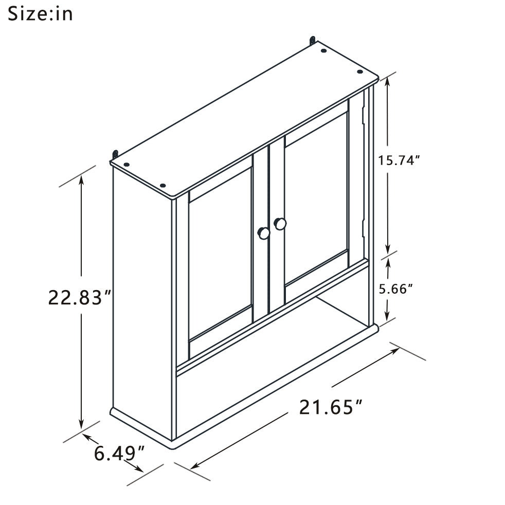 Dual Mirror Door Bathroom Cabinet