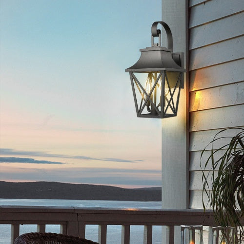 Modern Dual Black Outdoor Wall Lamp
