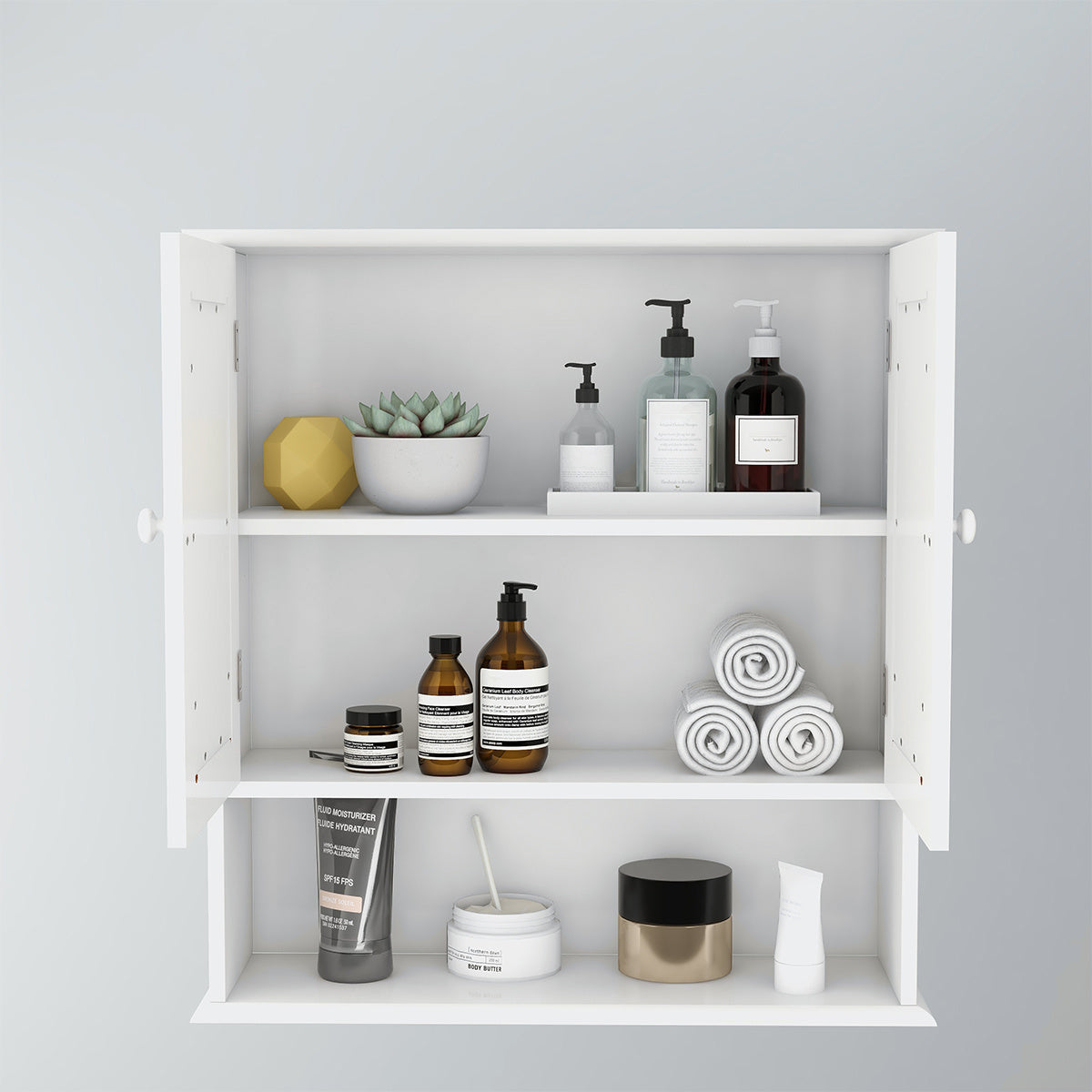 Dual Mirror Door Bathroom Cabinet