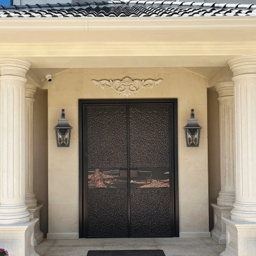 Modern Dual Black Outdoor Wall Lamp