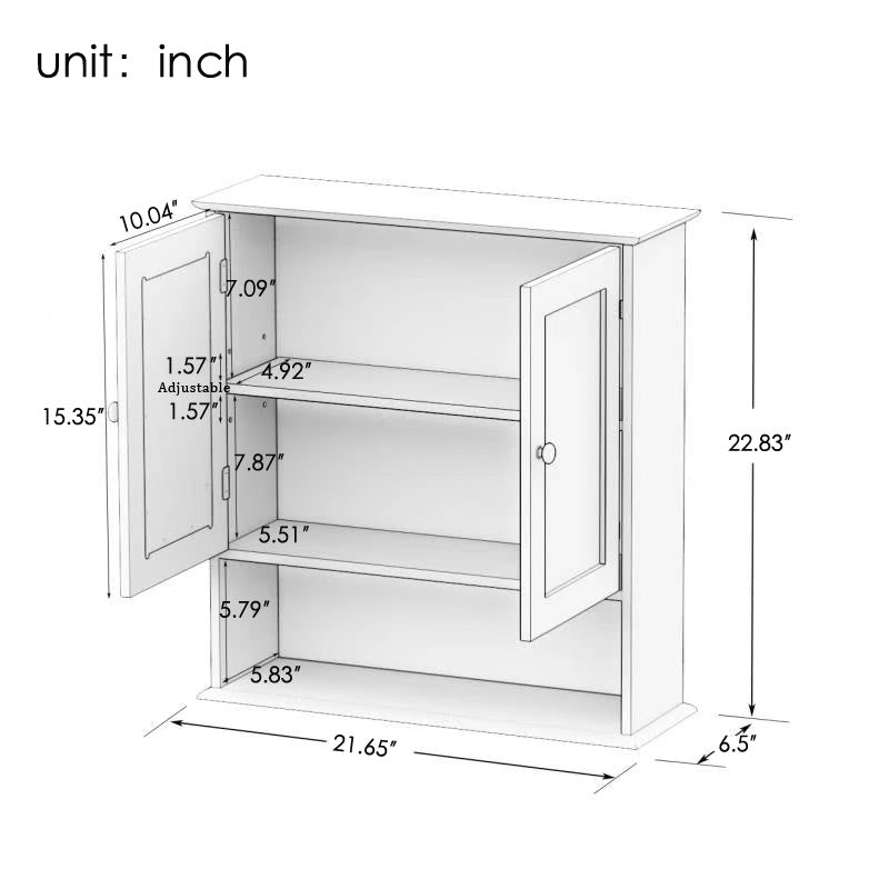 Dual Mirror Door Bathroom Cabinet