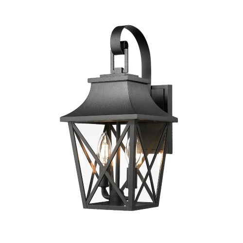 Modern Dual Black Outdoor Wall Lamp